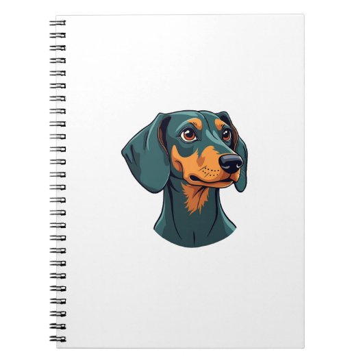 Carnet Vintage Dachshund Portrait Art Retro Dog Illustrat (Devant)