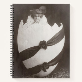 Carnet Vintage Dame aux oeufs de Pâques