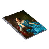 Carnet Vintage Dame Élégante En Robe Vert Bleu (Côté Droit)