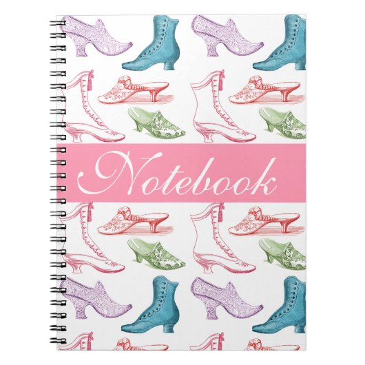 Carnet vintage de motif de chaussure (Devant)