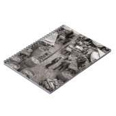 Carnet vintage de scène de marché en coblestone (Côté gauche)