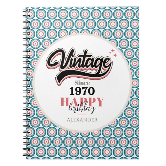 Carnet Vintage depuis - 1970 (Devant)