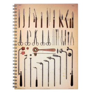 Carnet vintage d'instruments Médicale