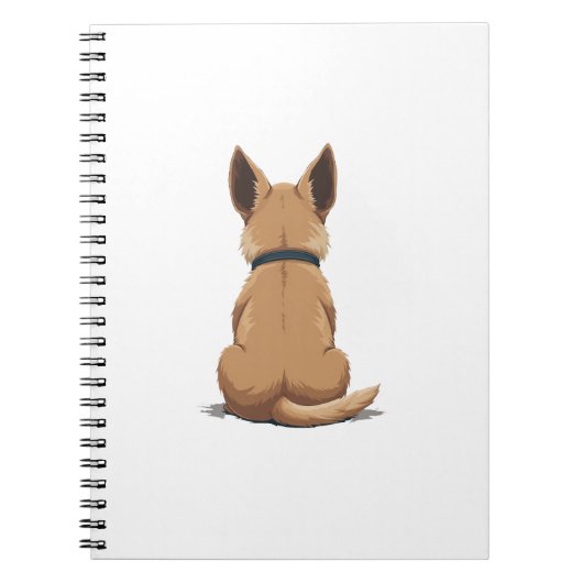 Carnet Vintage Dog Back View Illustration with Big Ears P (Devant)