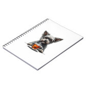 Carnet Vintage Dog Holding Tea with Glasses Retro Pet Ill (Côté gauche)