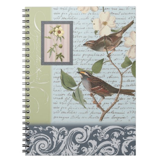 Carnet vintage d'oiseaux… (Devant)
