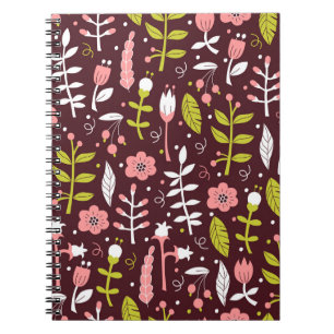 Carnet Vintage Doodle Floral sans couture Motif