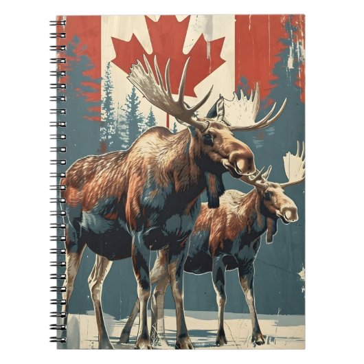 Carnet Vintage d'orignal canadien (Devant)