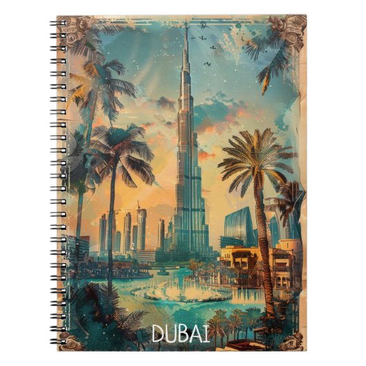 Carnet Vintage Dubaï Émirats arabes unis Burj Khalifa (Devant)