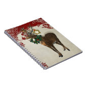 Carnet Vintage Elegance Christmas Deer Antlers Damask (Côté Droit)