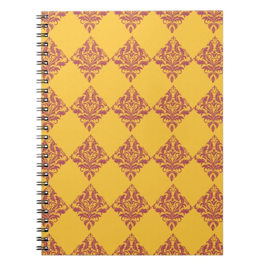 Carnet Vintage en damas orange (Devant)