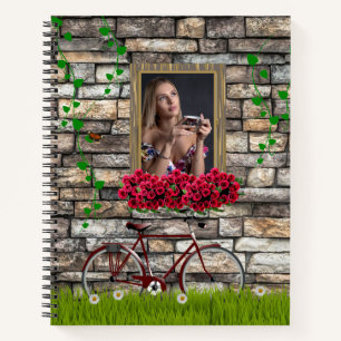 Carnet Vintage Fairytale Vélo Roses cadre photo fille