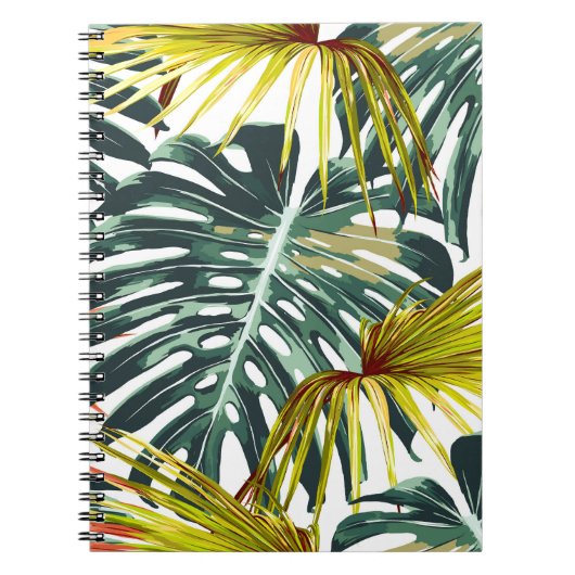Carnet Vintage Feuille Motif de la jungle tropicale (Devant)