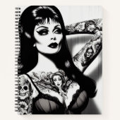 Carnet Vintage fille Goth tatouée (Devant)