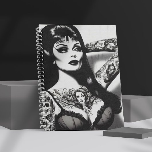 Carnet Vintage fille Goth tatouée