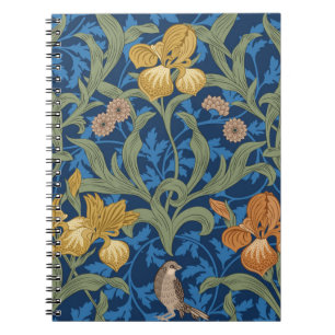 Carnet Vintage fleuri sans couture motif avec iris orange