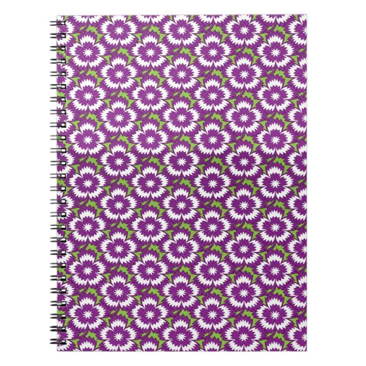 Carnet Vintage fleuri violet Dianthus Barbatus motif (Devant)