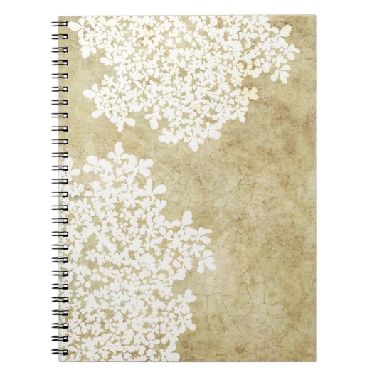 Carnet Vintage floral blanc (Devant)