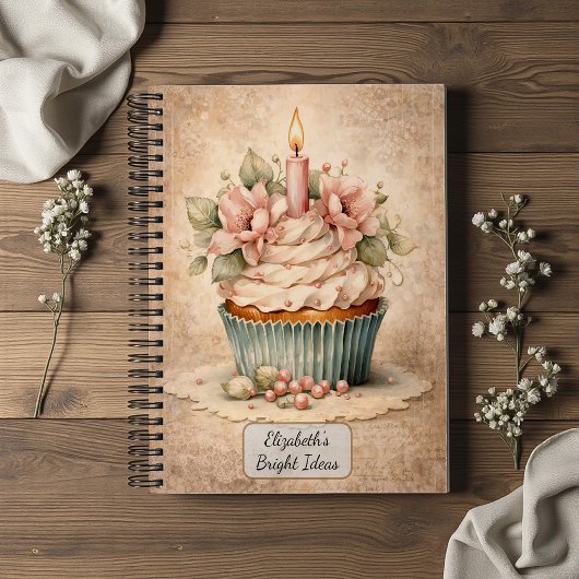 Carnet Vintage Floral Cupcake