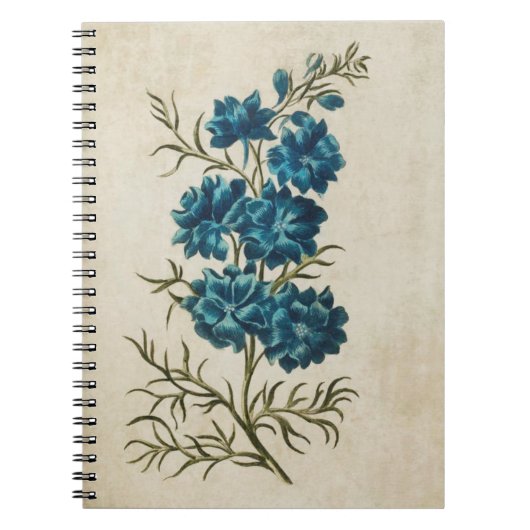 Carnet Vintage floral double larkspur (Devant)