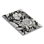 Carnet Vintage floral noir et blanc classique (Côté Droit)