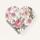 Carnet Vintage Floral Pattern with Roses (Devant)