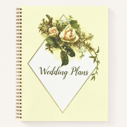 Carnet Vintage Floral Rose Wedding planner (Devant)