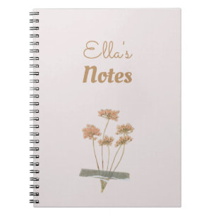Carnet Vintage Floral Schéma Fleurs Taped Nom
