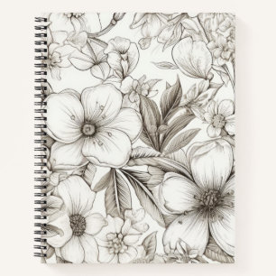 Carnet Vintage Floral Sepia Motif (11)