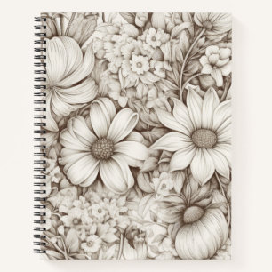 Carnet Vintage Floral Sepia Motif (5)