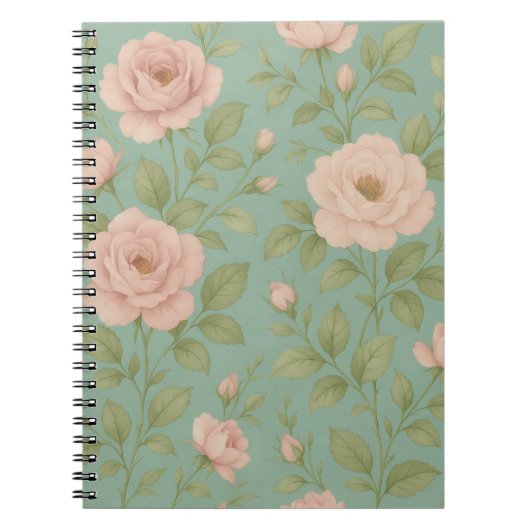 Carnet Vintage Floral Spiral Notebook (Devant)