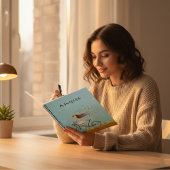 Carnet Vintage Girl on Bicycle Personalized Floral