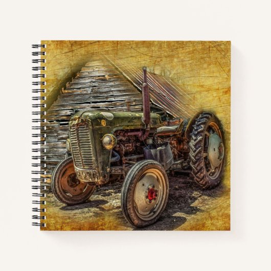 Carnet Vintage Green Tractor Rustic (Devant)