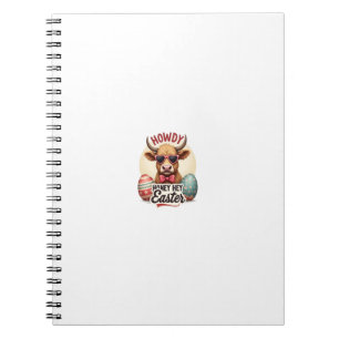 Carnet Vintage Howdy Chérie Pâques Vache Highland Lapin M