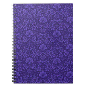 Carnet Vintage Indigo Damask Paisley Floral