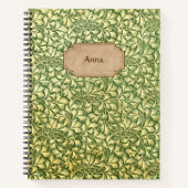 Carnet Vintage Jaune et vert nom du motif (Devant)