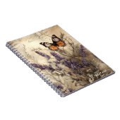 Carnet Vintage Lavender Butterfly Illustration (Côté Droit)