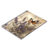 Carnet Vintage Lavender Butterfly Illustration (Côté gauche)