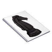 Carnet Vintage morceau d'échecs noir (Côté Droit)