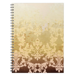 Carnet Vintage motif baroque, luxe ornemental.