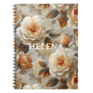Carnet Vintage motif floral délicat.
