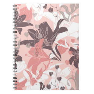 Carnet vintage motif floral transparent. Design rideau. M