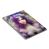 Carnet Vintage Mucha Style Belle femme Portrait (Côté Droit)