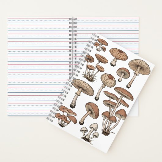 Carnet Vintage Mushrooms Notebook (À l'intérieur)