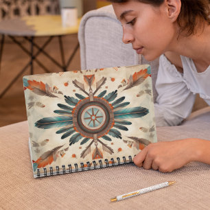 Carnet Vintage Native Feather Retro Dream Catcher Motif