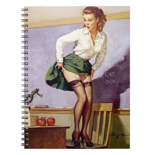 Carnet Vintage Naughty Enseignant Pin Up (Devant)