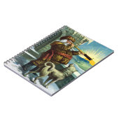 Carnet Vintage Noël Santa Claus Telescope Chien Sunset (Côté gauche)