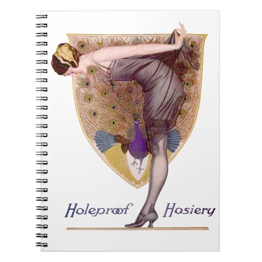 Carnet Vintage Peacock Femme Flapper Plutôt (Devant)