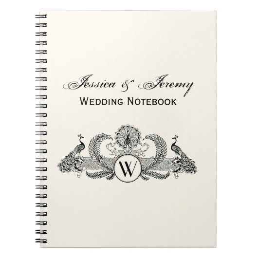 Carnet Vintage Peacocks Monogram Ivory BG (Devant)