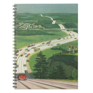 Carnet Vintage Pittoresque American Highways, Cars Road T